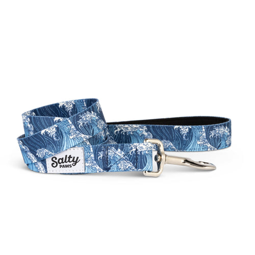Salty Paws Blue Wave Nautical Ocean Dog Leash — 6ft